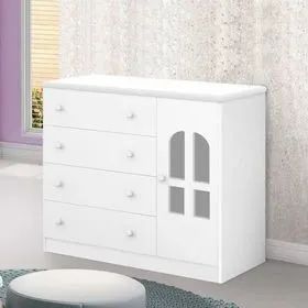 Cômoda Sapateira Infantil Com 1 Porta e 4 Gavetas - (Oferta)!!
