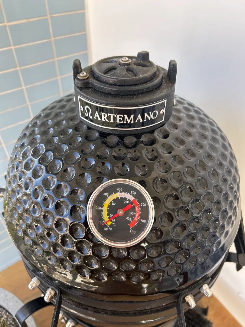 Churrasqueira Kamado Preta Artemano Mini 13 Polegadas - Foto 3