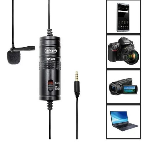 Microfone Lapela Knup KP-920 Condensador Omnidirecional c/ Fio 6m P/ Celular DSLR - Foto 4