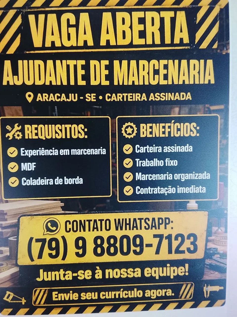 serviço de marcenariaria , ajudante de marcenariaria 