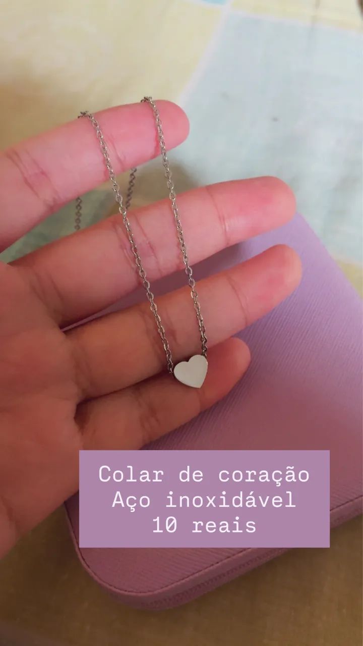Colar de coração prata 
