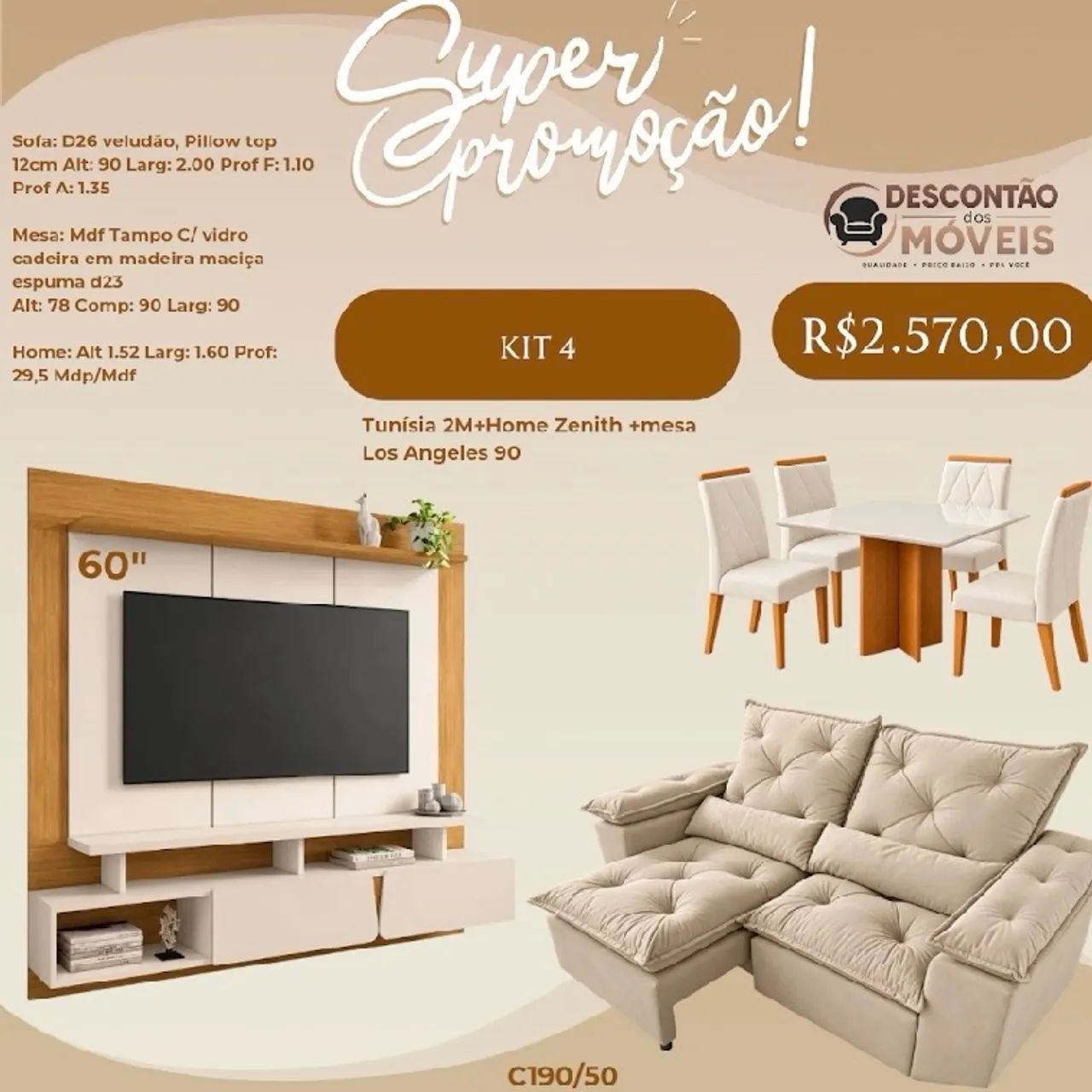 Pague na entrega!!! Kit Sala e Kit Sala Luxo - Foto 4