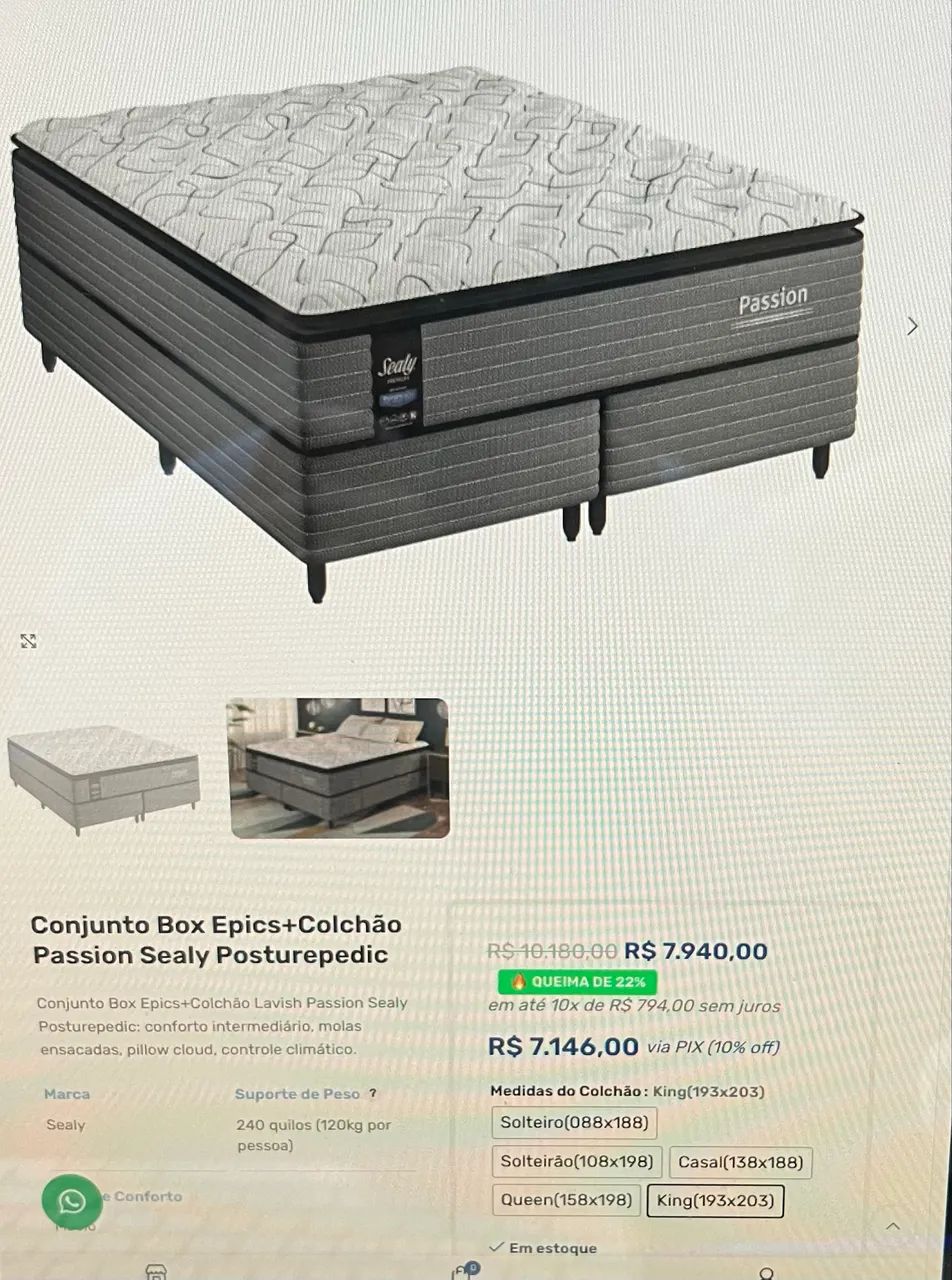 Cama Box  King size - americana - Foto 5