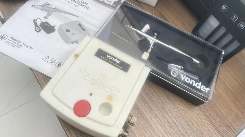 Aerógrafo Com Mini Compressor Bivolt Profissional - Vonder - Foto 4