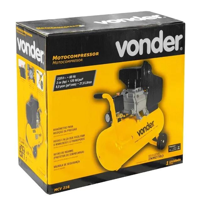 Compressor de Ar 21,6 LItros 8,0 PCM 220v MCV216 Vonder - Foto 3