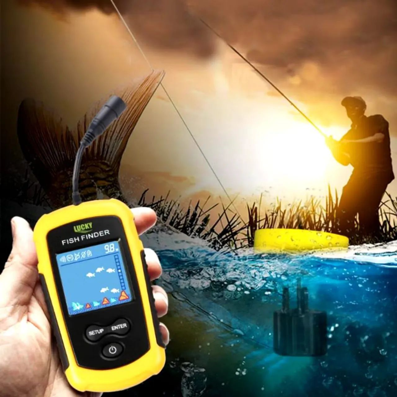 Sonar Localizador de Peixes Portátil  Fish Finder - Alcance 100m Várias configurações  - Foto 3