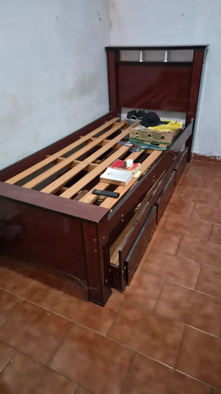 Cama Solteiro com 3 Gavetas e Auxiliar - Presidente Roosevelt - Uberlândia - Foto 2