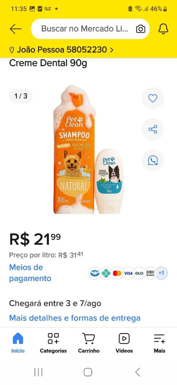 Sapato pet