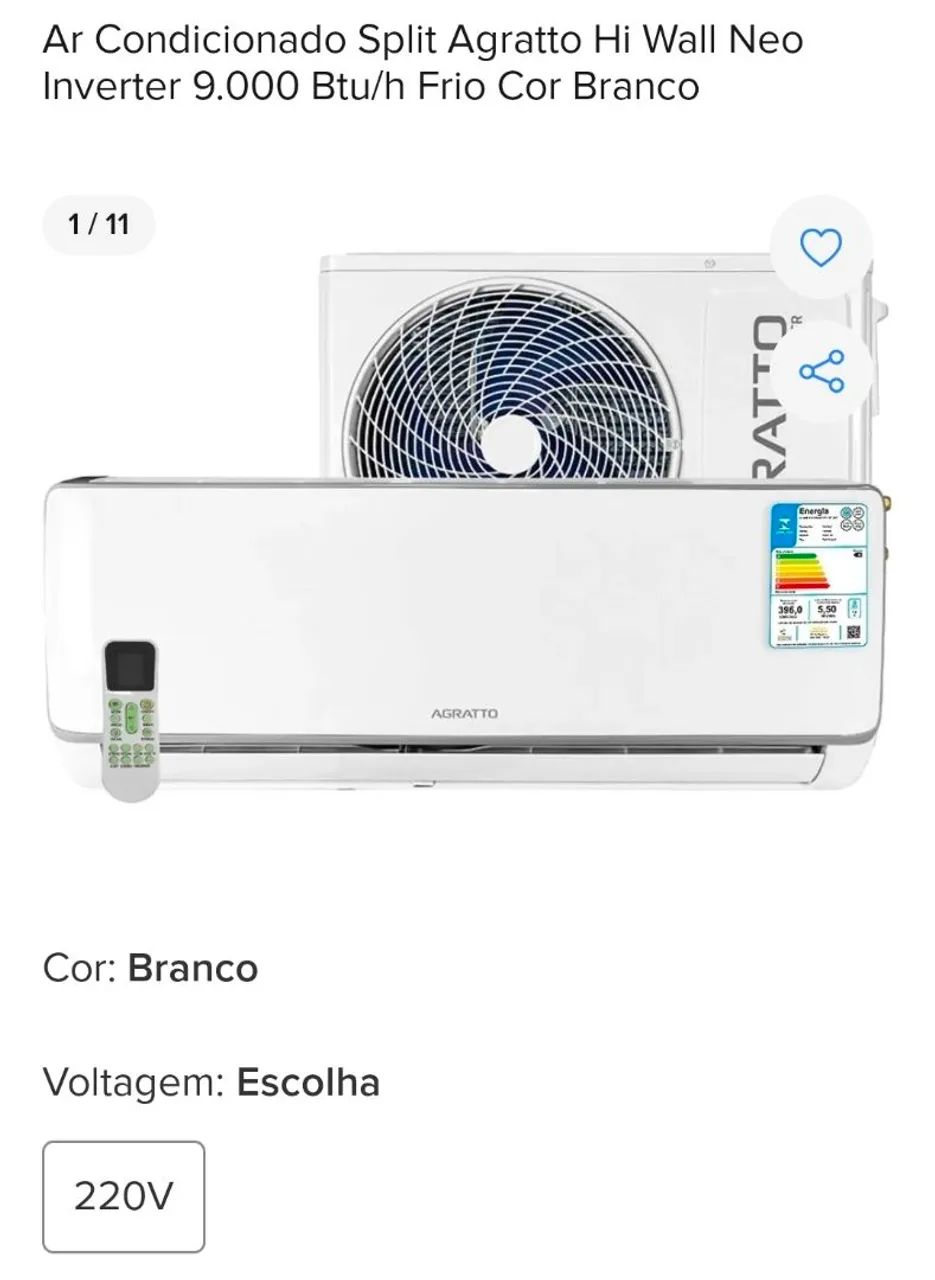 Ar condicionado 9000 Btus