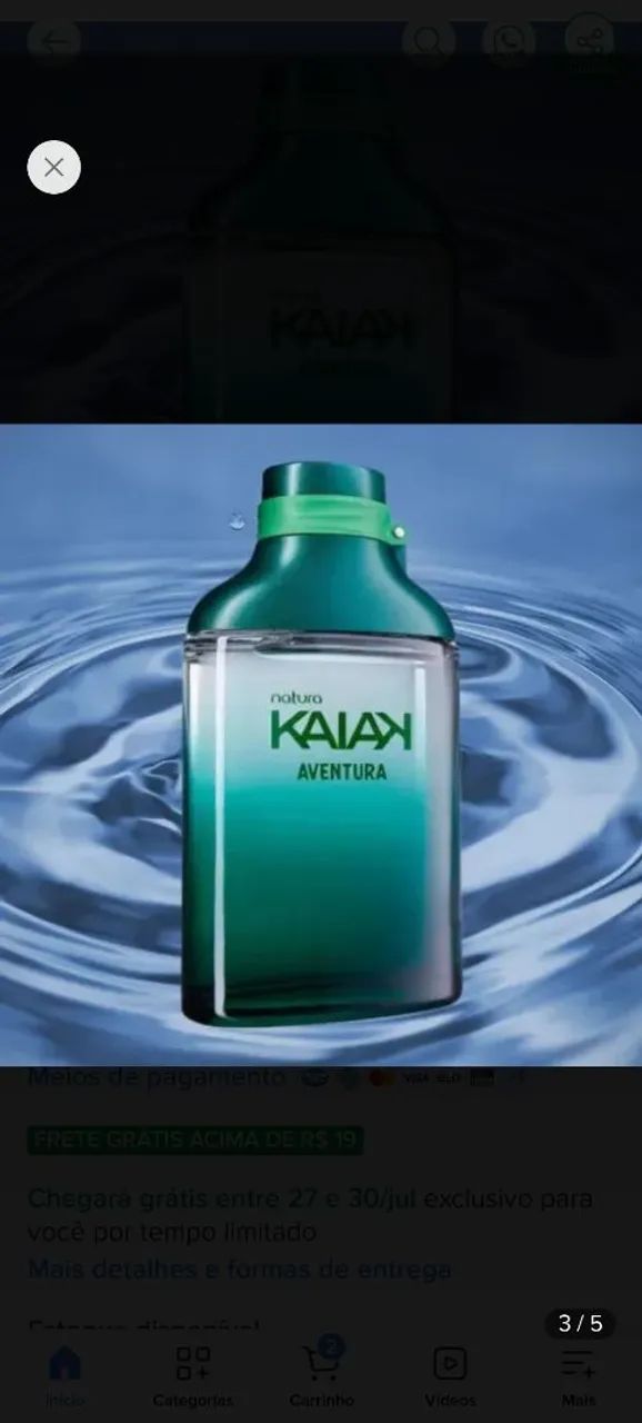Perfume natura Kaiak aventura masculino 
