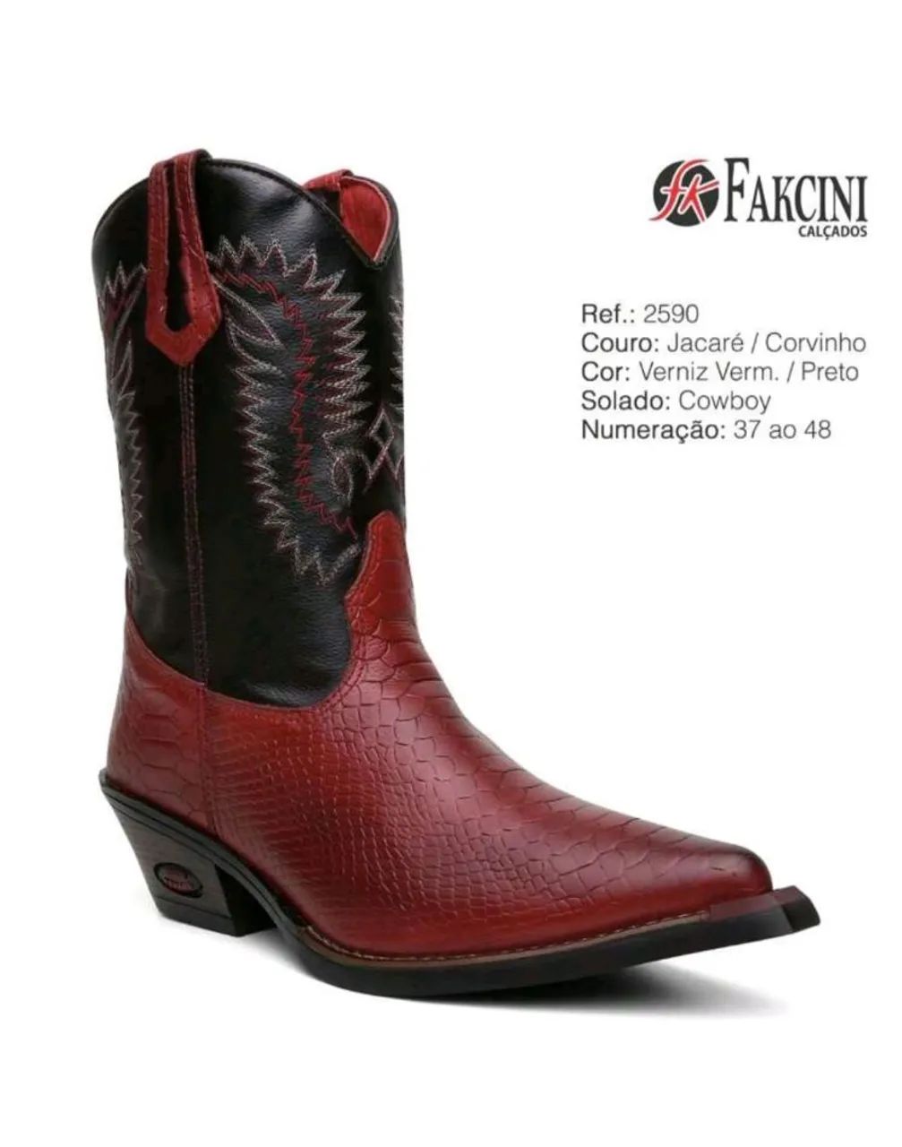Bota texana vermelha - Foto 3