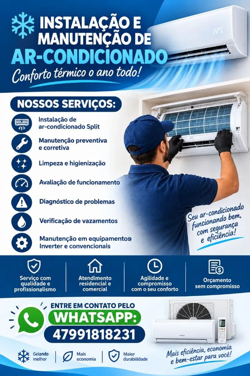 Instalação e manutenção de ar condicionado 