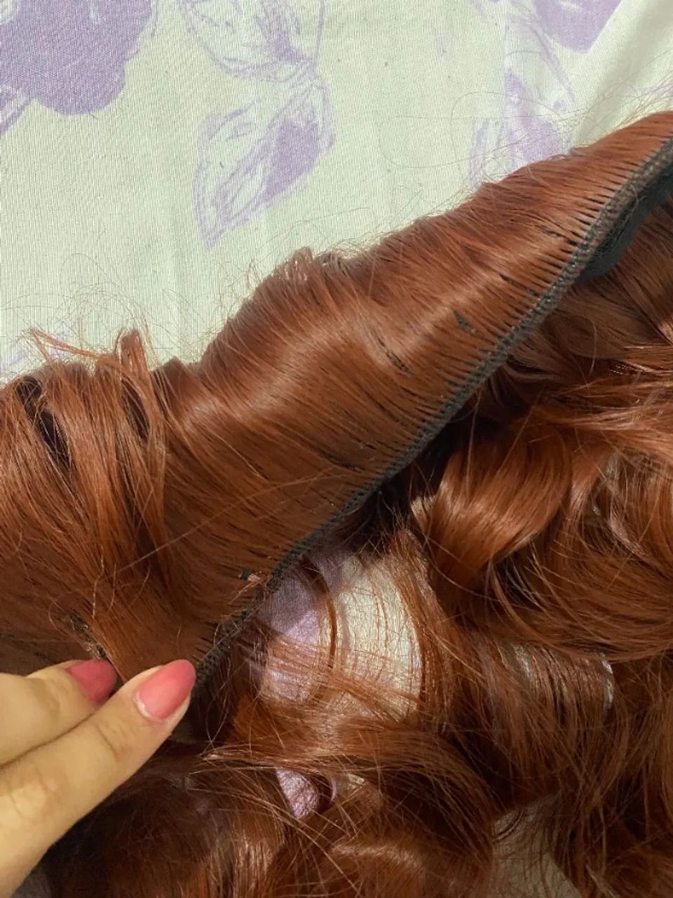Aplique Tic Tac Cabelo Ondulado Ruivo Acobreado - Foto 4