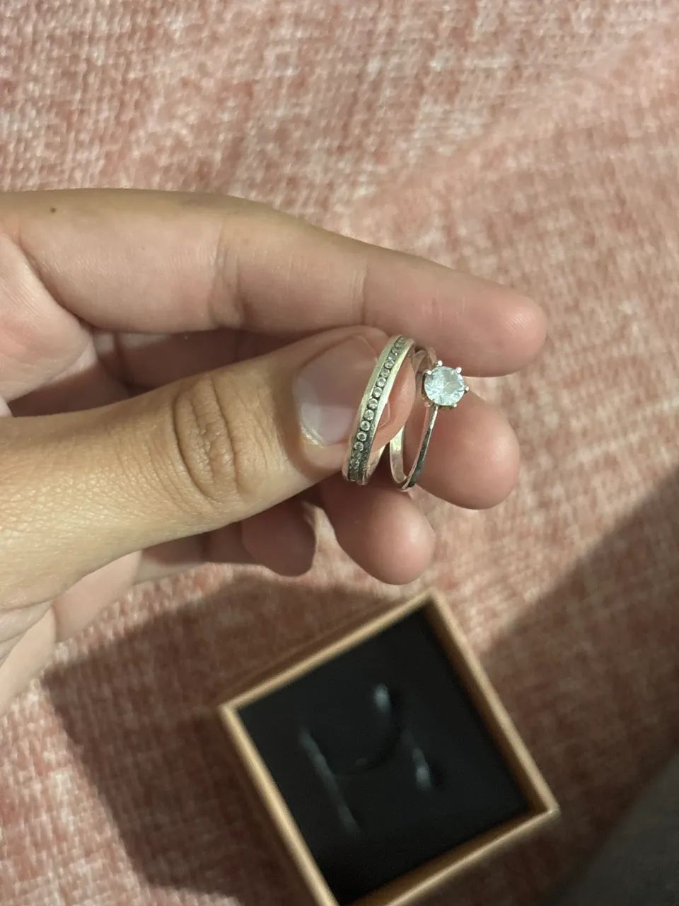 aliança de prata 925 cravejada + solitario de prata - Foto 3