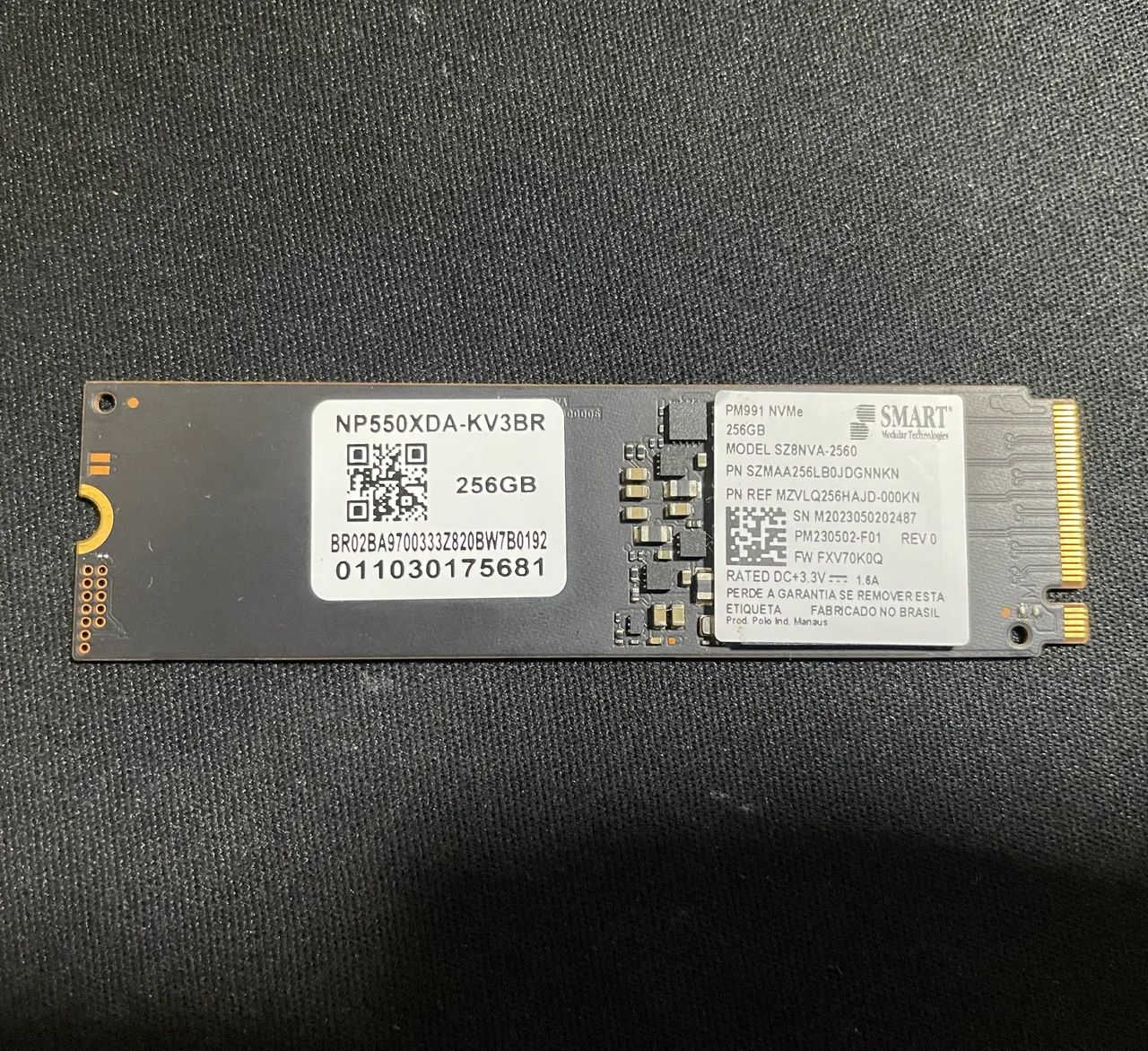 Ssd NVMe 256 GB SAMRT
