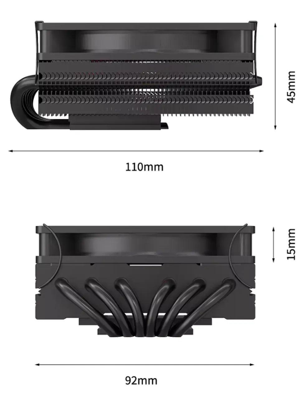 Air Cooler Teucer TE-45 Low Profile(45mm) 6 Heatpipes ARGB Branco LGA1200/1700 e AM4/AM5 - Foto 3