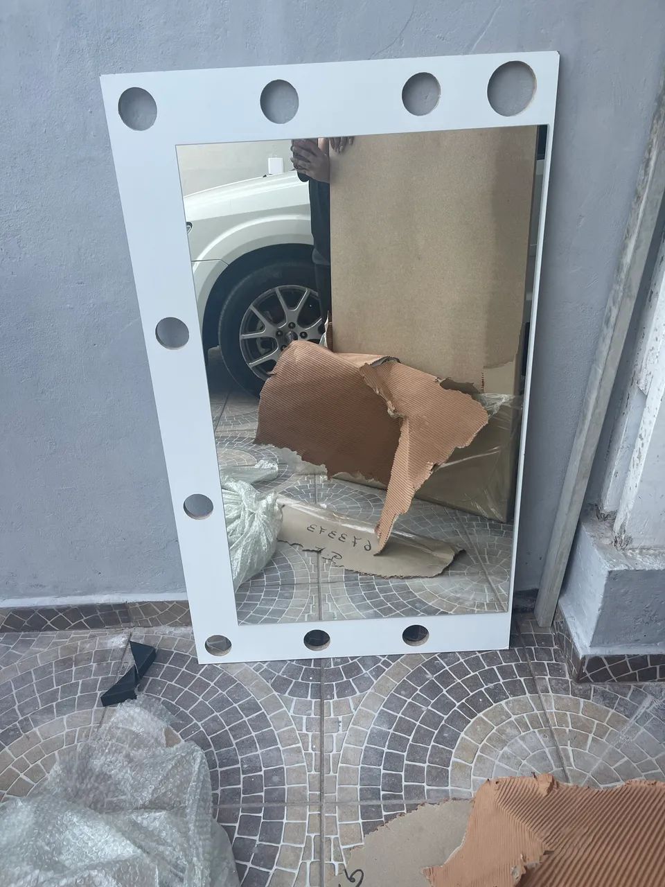 Espelho para penteadeira com espaço para luz