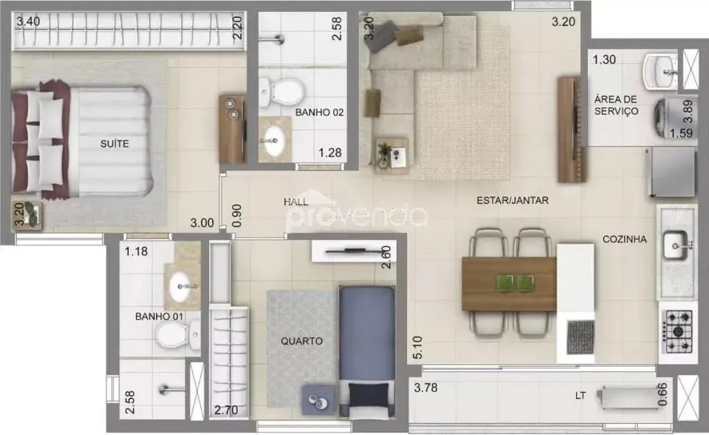 APARTAMENTO COM 3 QUARTOS - RESIDENCIAL WISH COIMBRA.