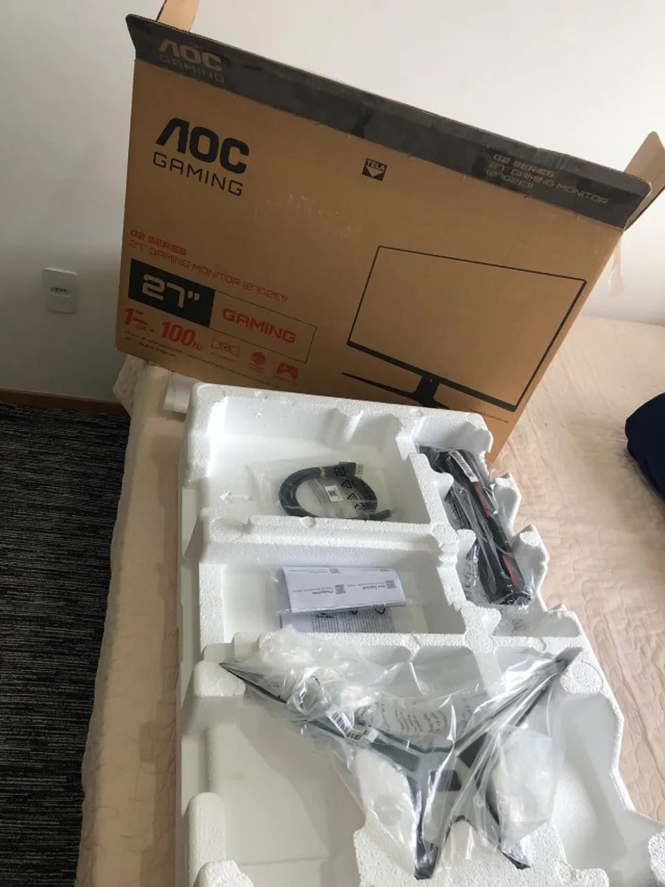 Monitor Gamer AOC 27" Full HD 100Hz 1ms - Perfeito Estado (Com Caixa Original) - Foto 4