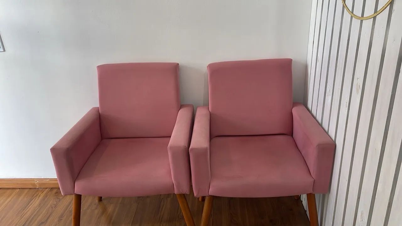 Par de poltronas Rosa para Salão de Beleza | 200 reais