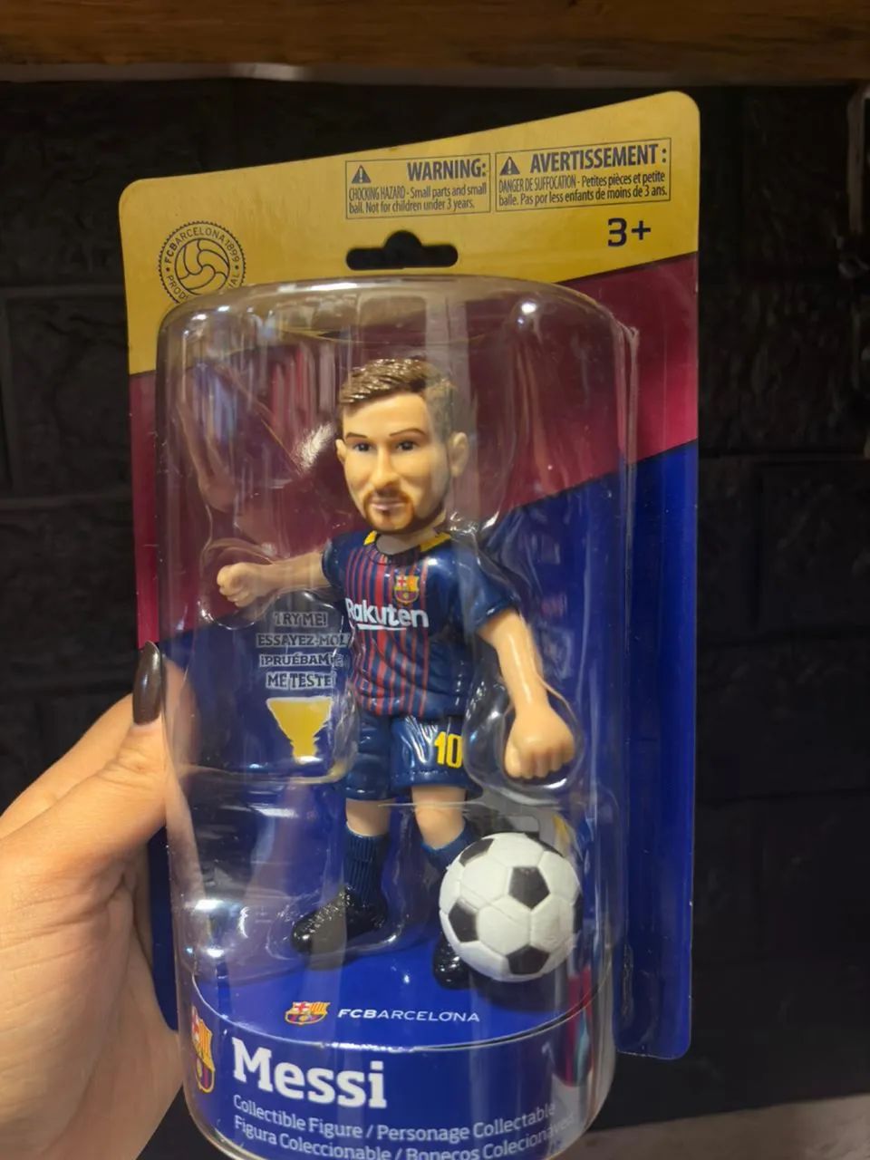 Boneco Colecionável Messi Barcelona + Bola móvel 