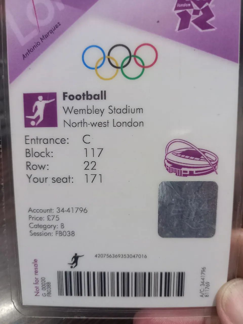 Ingresso olimpiadas Londres 2012 semi final de futebol  - Foto 4