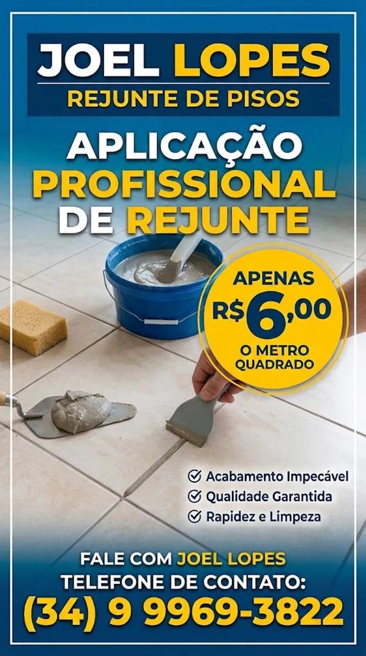 Aplicação profissional de rejunte 