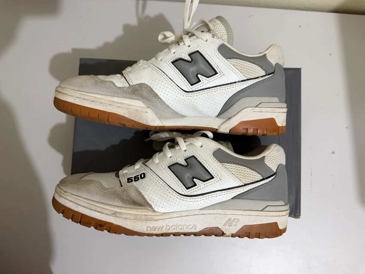 Tênis NB 550 white + slate grey - Foto 4