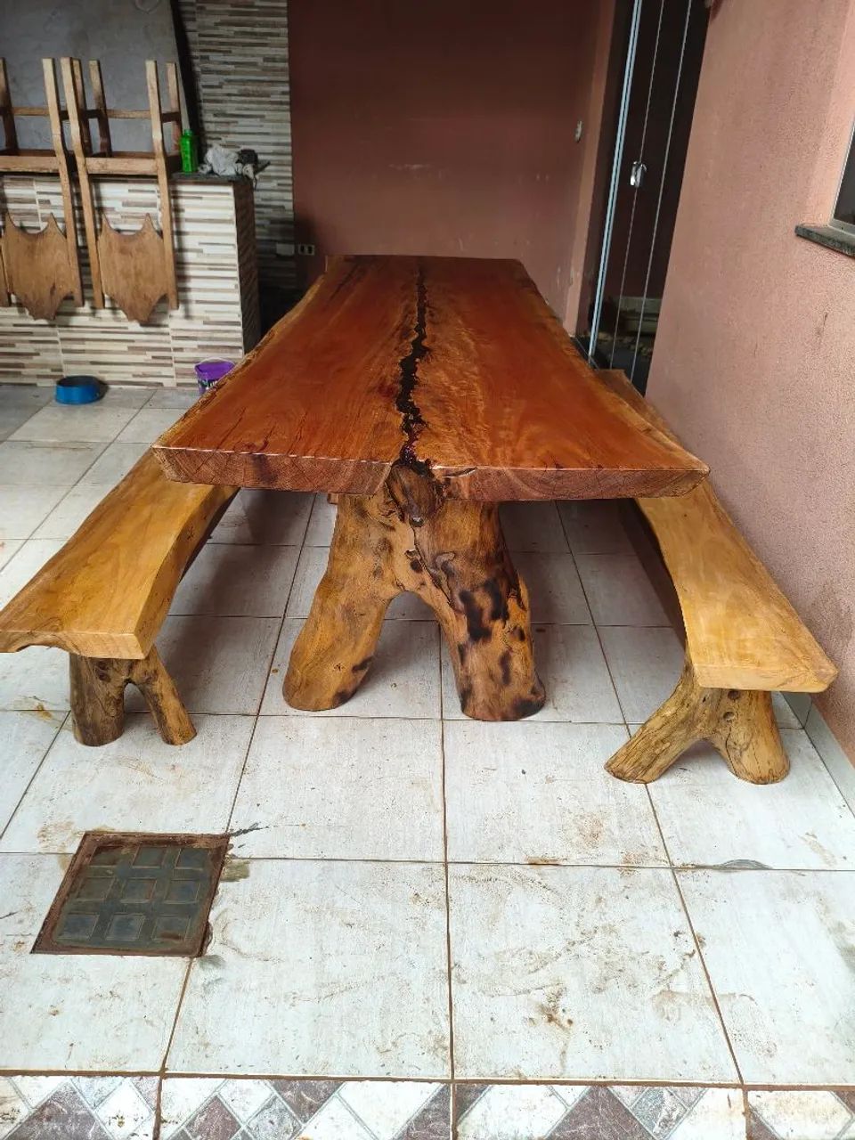 Mesa rústica rezinada 2 m e 5 m de comprimento - Foto 4