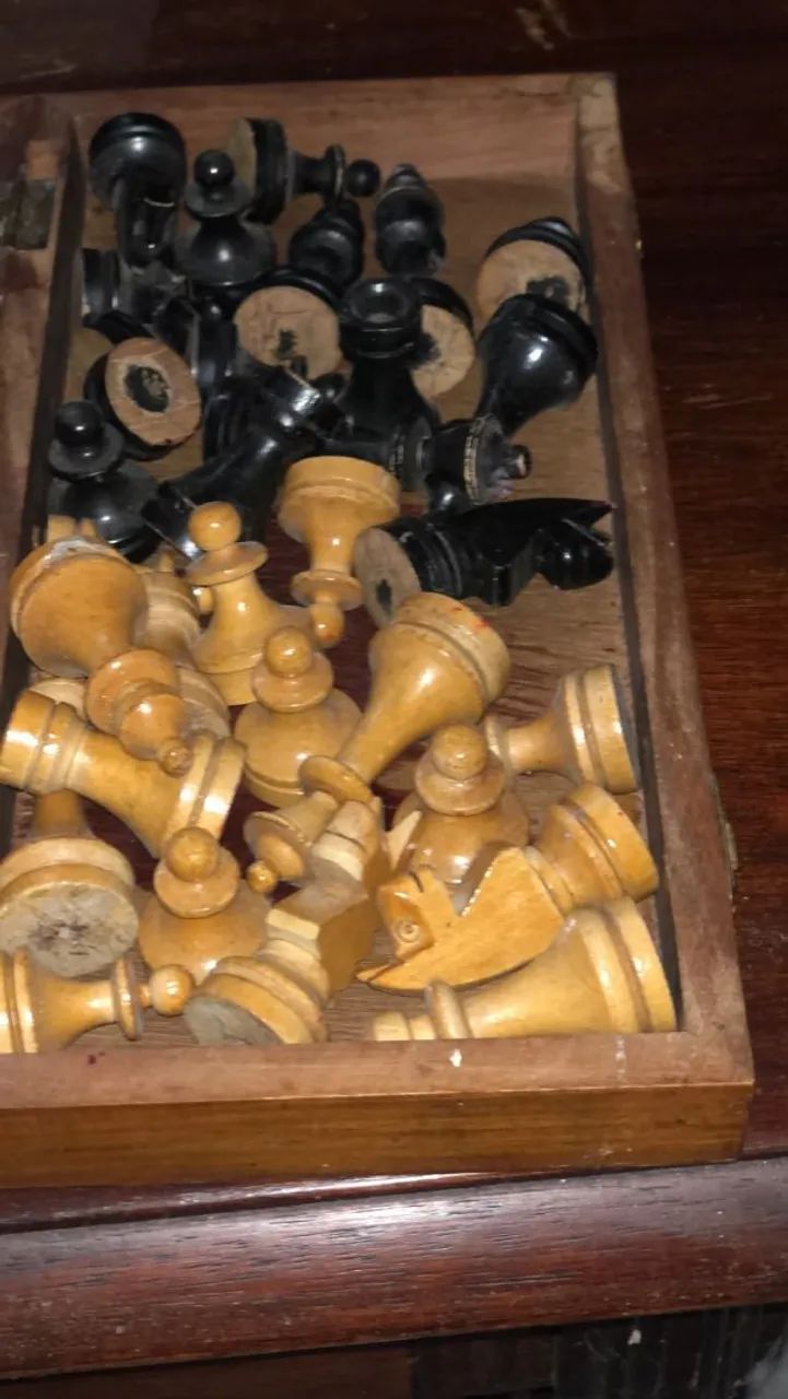 Jogo de xadrez em caixa marchetada - Foto 2