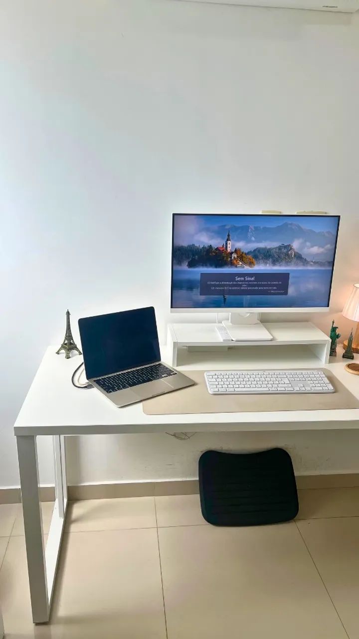Mesa de escritório branca 1,60m x 60cm - Foto 4