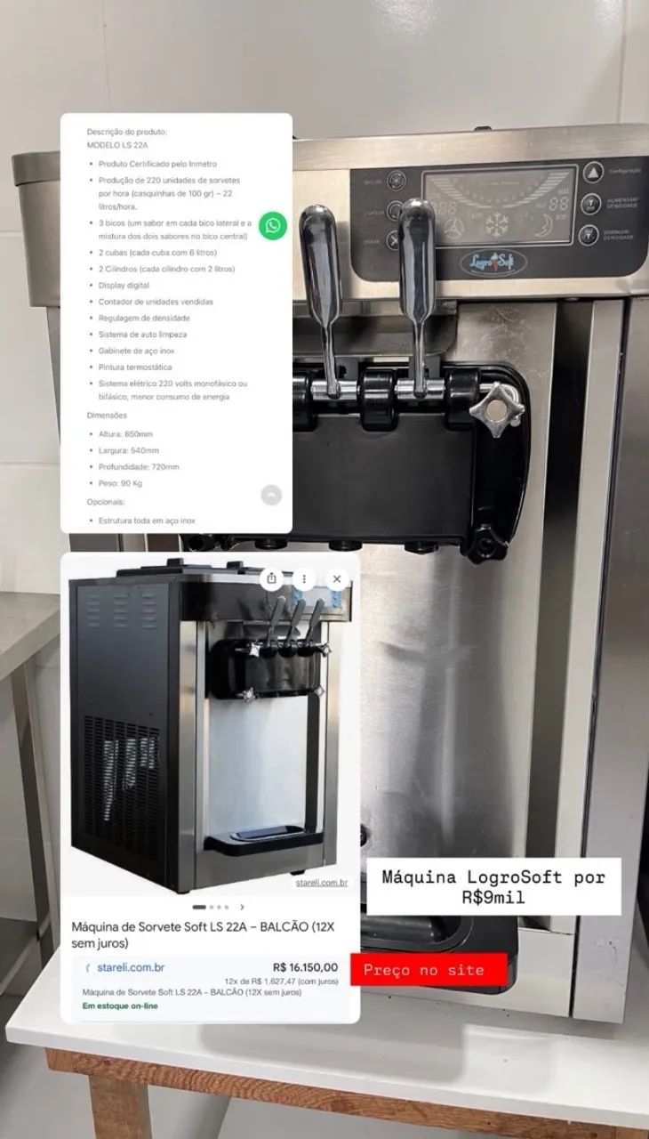 Maquina de sorvete expresso soft