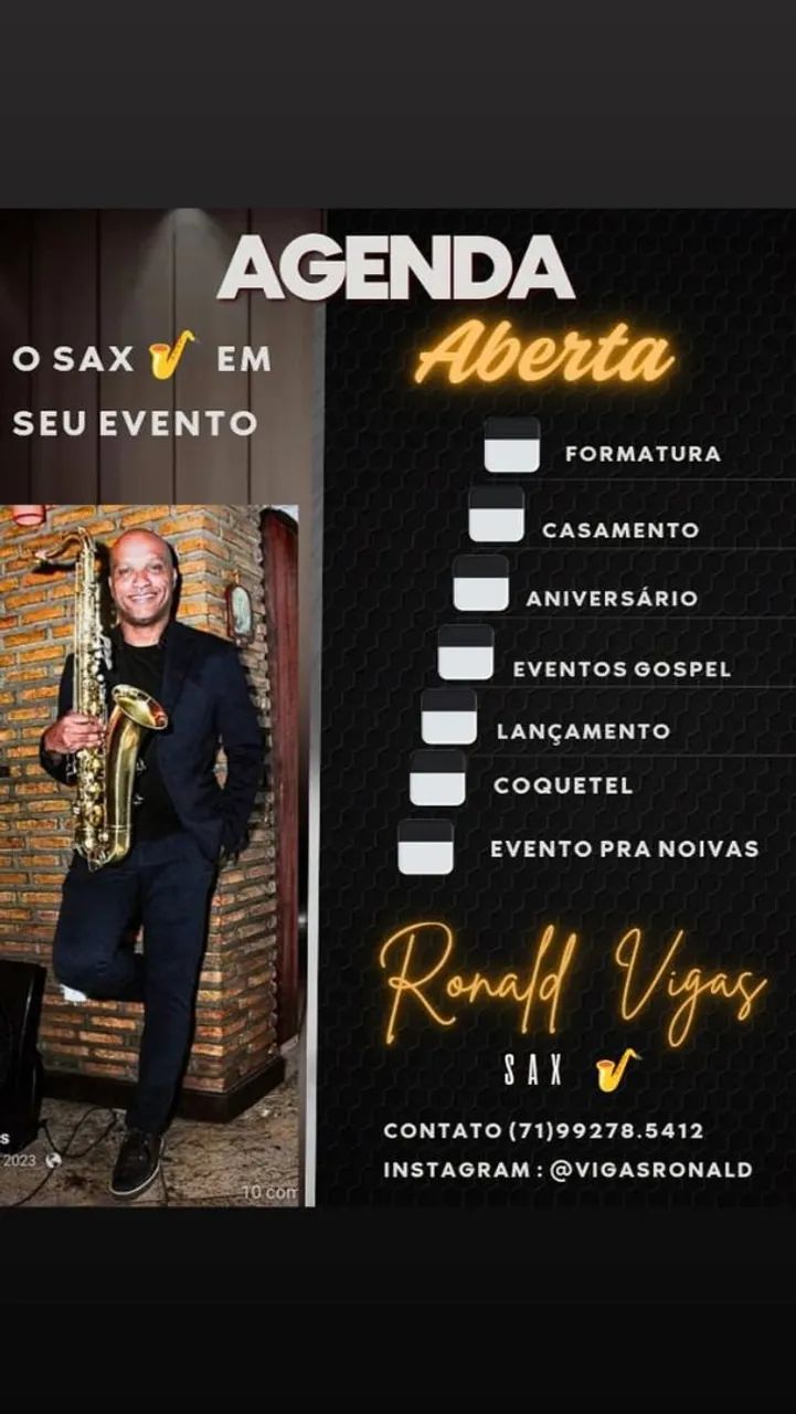 Saxofonista para casamento e eventos em Geral 