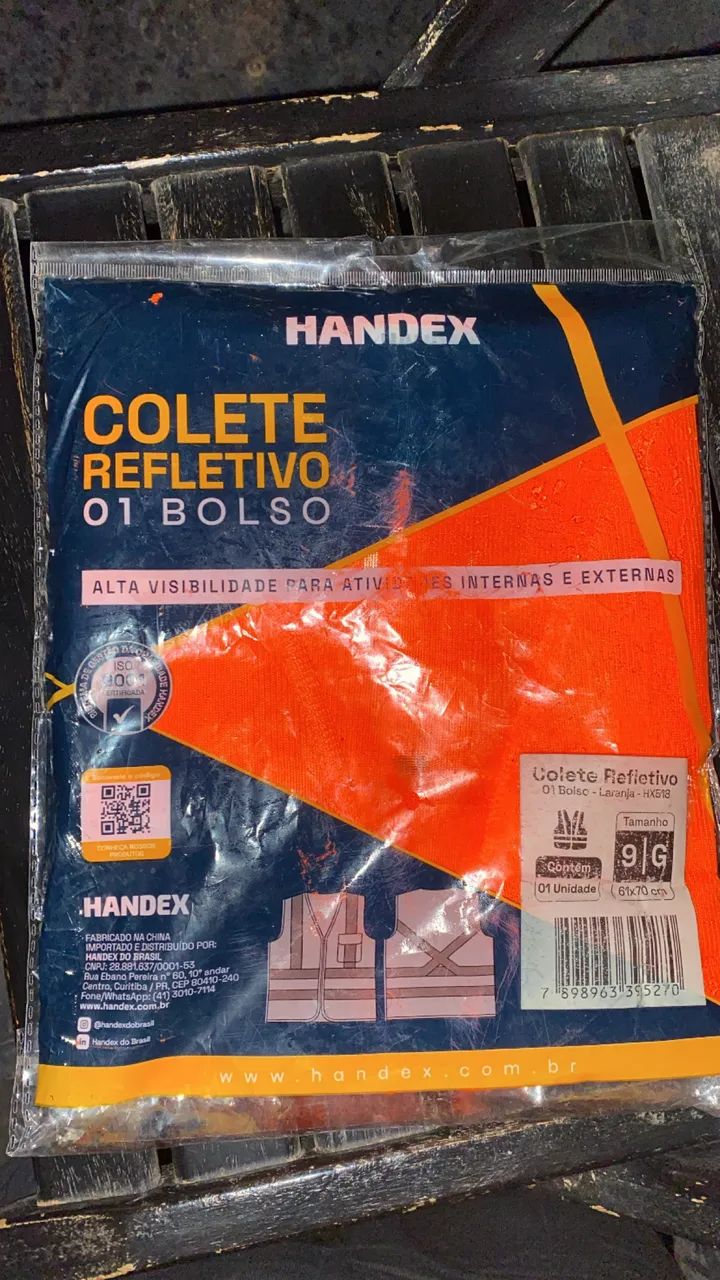 Colete refletivo com bolso 