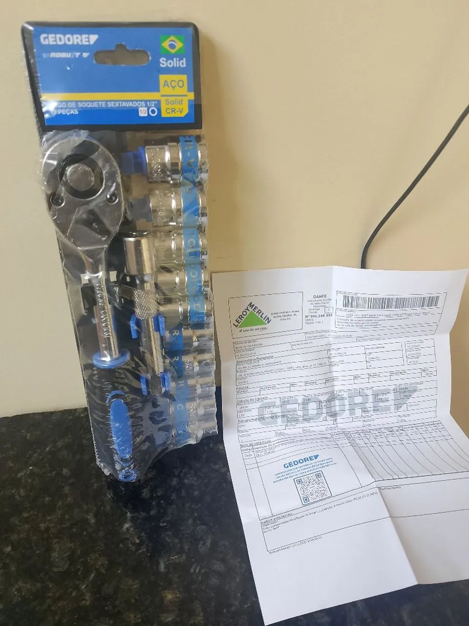 Kit chave de Catraca Soquete da Gedore de 12 peças 1/2 Sextavado com Extensão