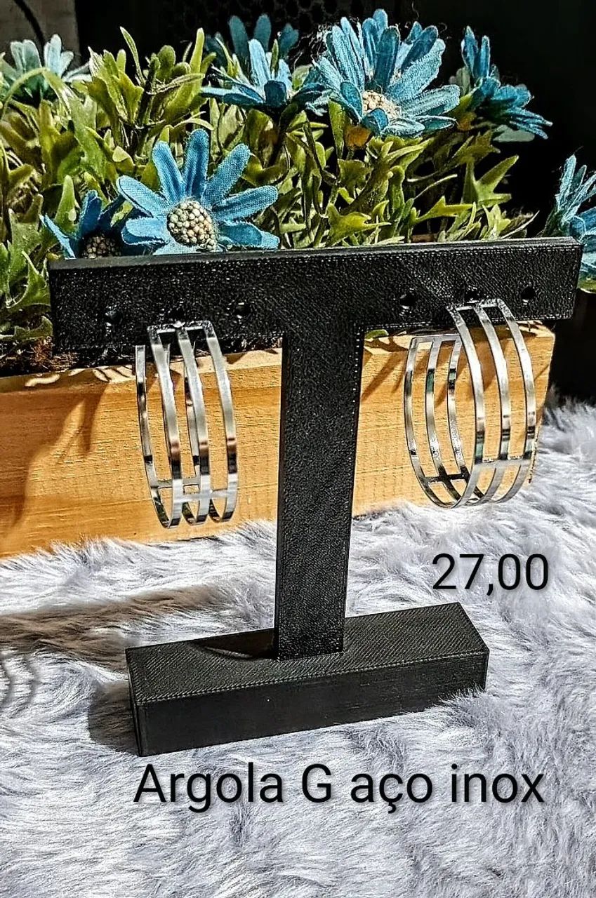 Brincos e argolas em aço inox - Foto 2