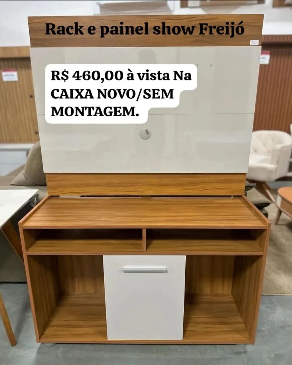 Conjunto de Rack e painel show Freijó Preço Na CAIXA SEM MONTAGEM 