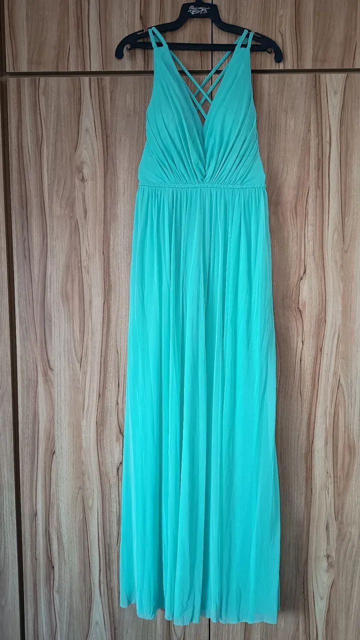 Vestido de festa verde piscina  - Foto 3