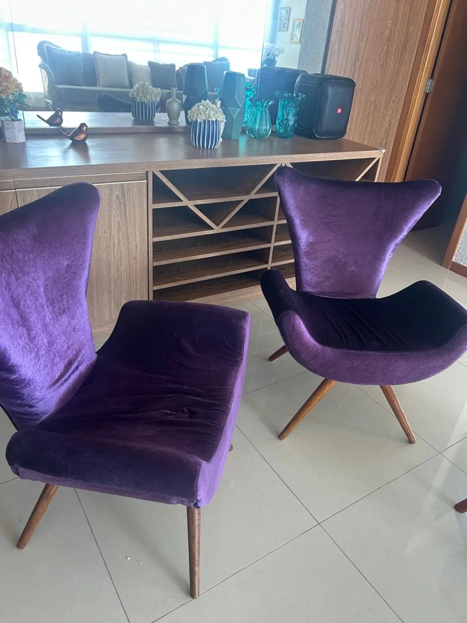 Lindas poltronas de veludo 