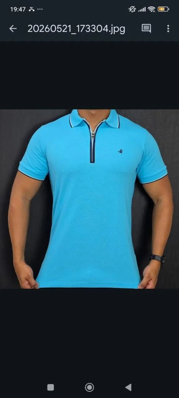 Camisa Polo com zíper Piquet importada  - Foto 3