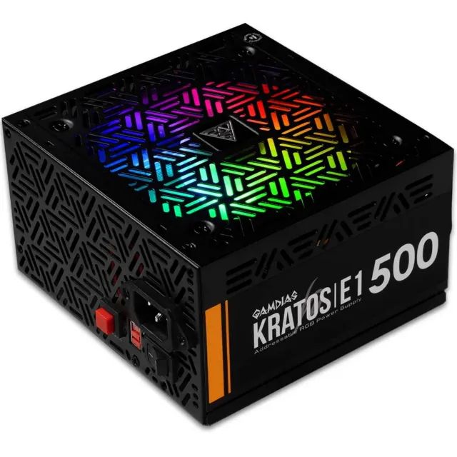 Fonte GAMDIAS Kratos E1, 500W, 110/220V Chaveada, LED RGB, Sem Cabo - Foto 3