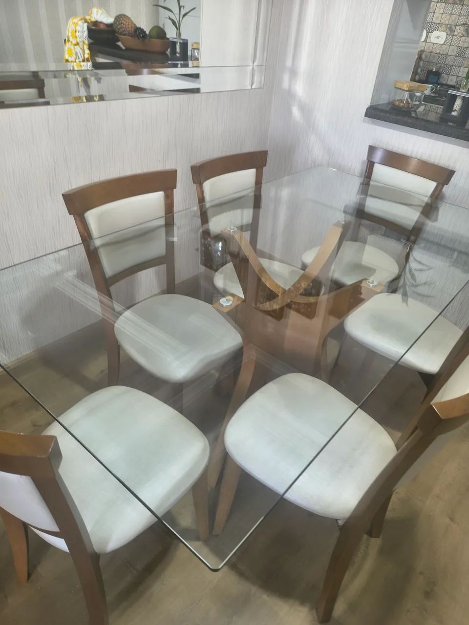 Mesa com tampo de vidro - Foto 4