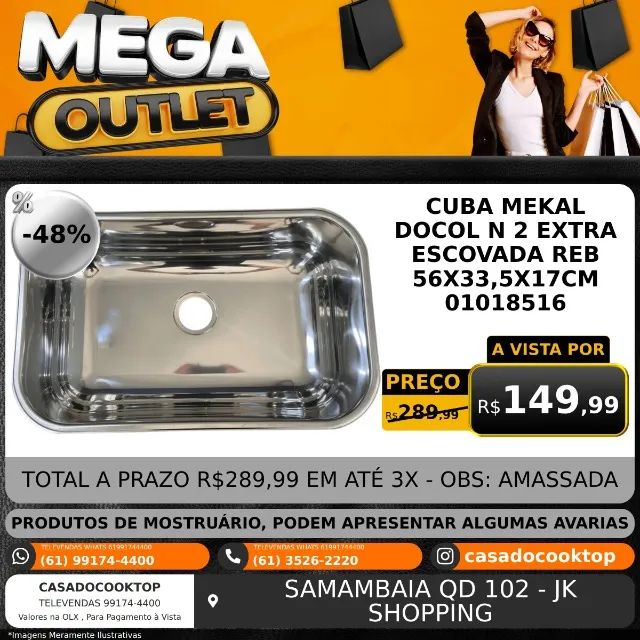 CUBA MEKAL DOCOL N2 EXTRA ESCOVADA REB 56X33,5X17CM