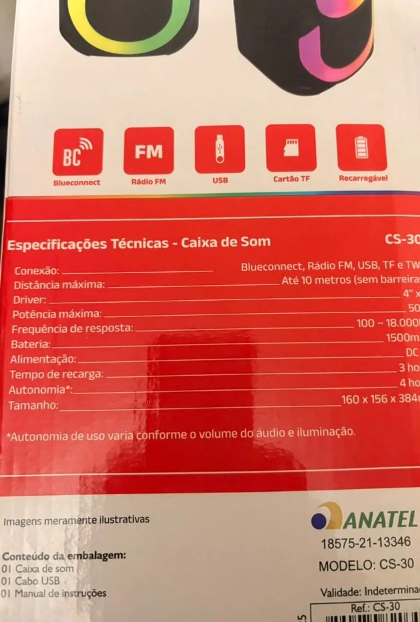 Caixa de Som Bluetooth Sem Fio - Nova - Foto 5