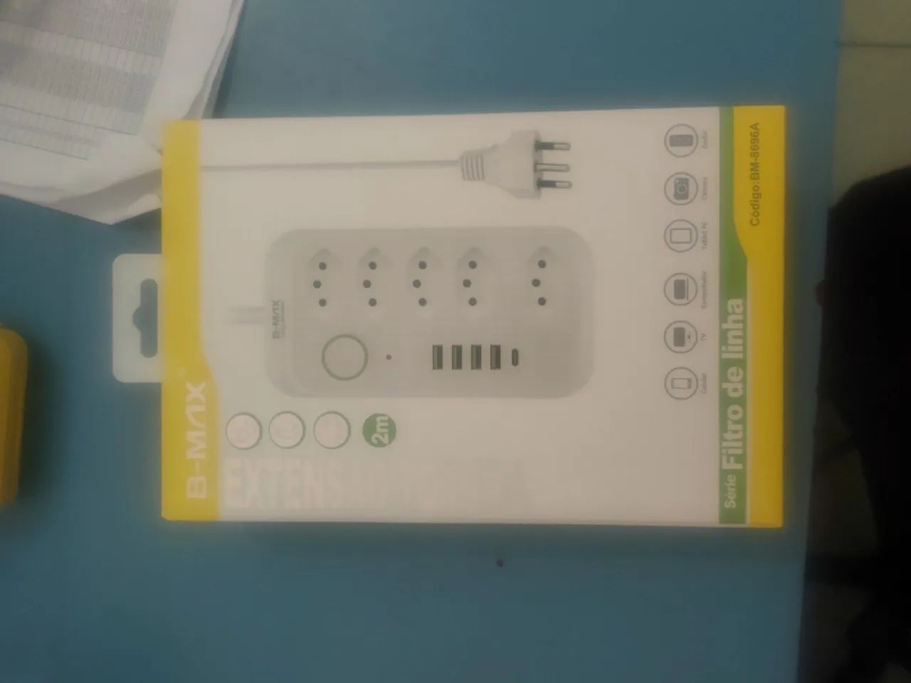 Filtro de Linha 2m com entradas USB e Tipo C