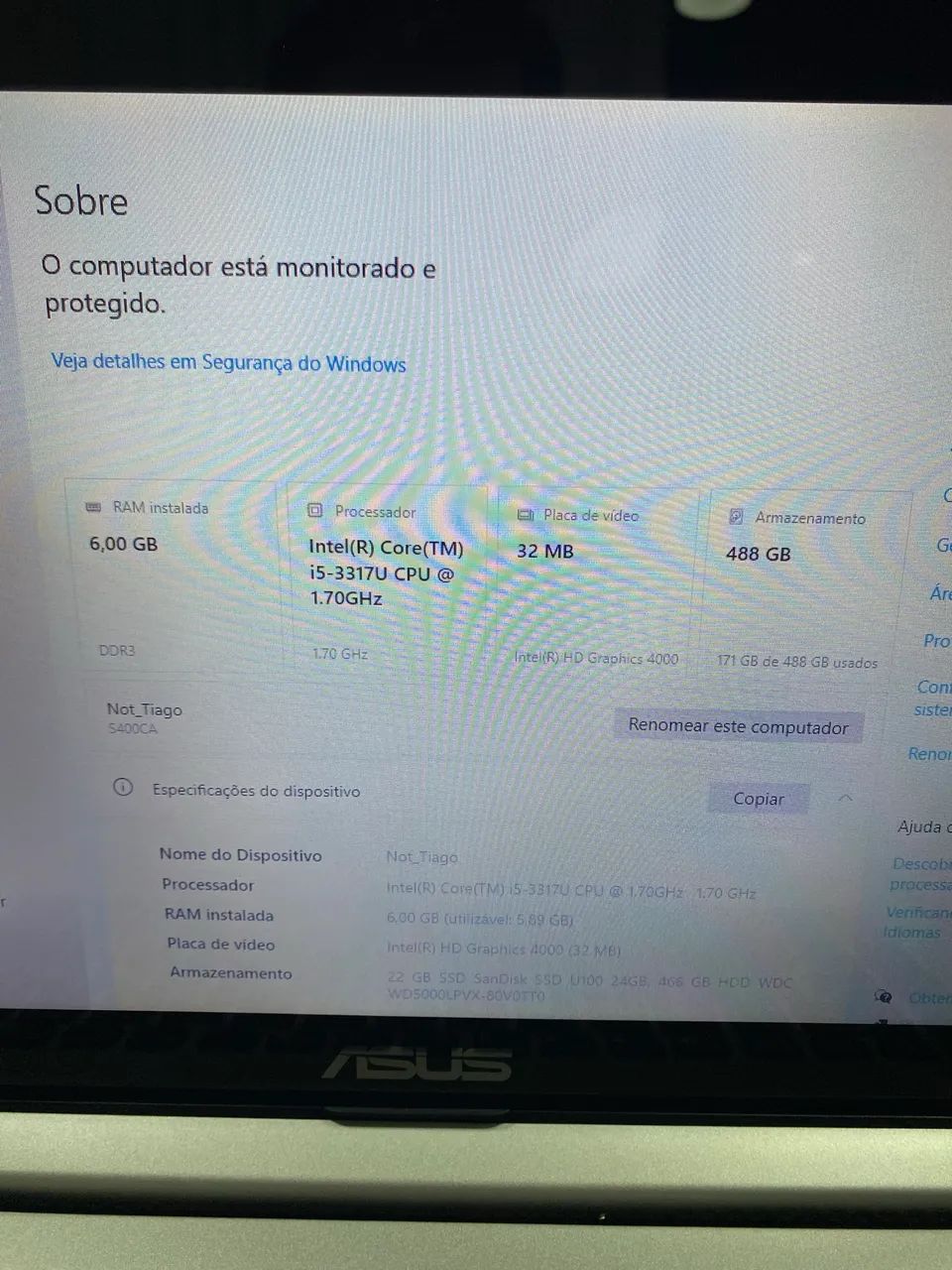 Notebook Asus Ultrabook core i5 - Foto 2