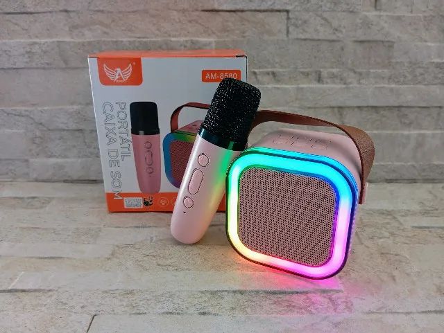 Caixa de Som K12 Com 1 Microfone Karaokê Bluetooth Portátil - Foto 2