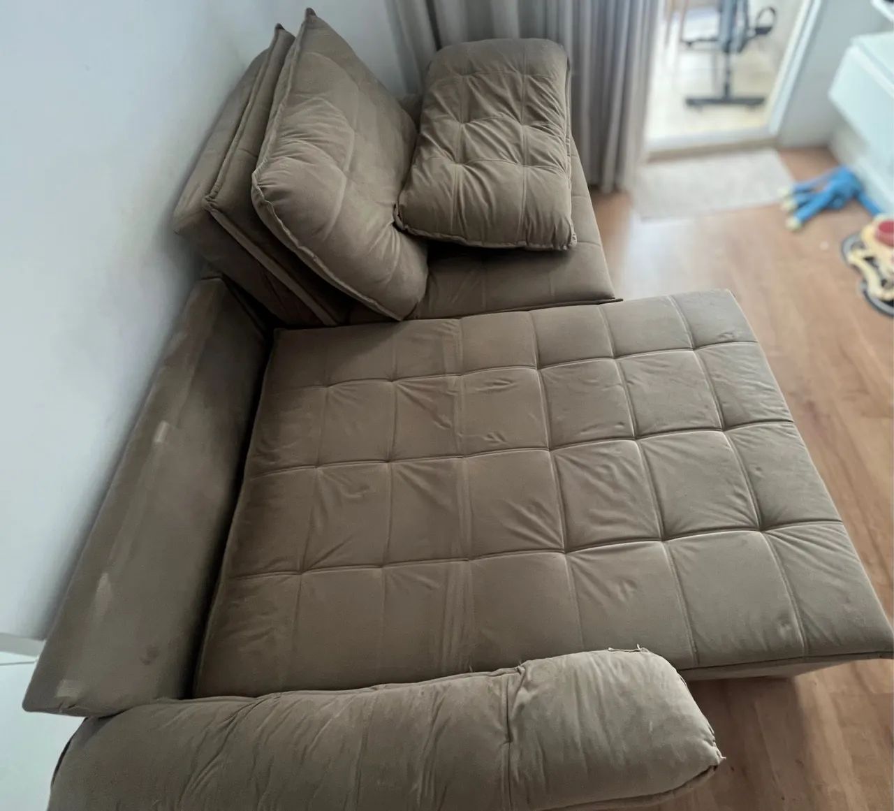 Sofá Cama Casal Retrátil e Reclinável 3 Lugares - Foto 3