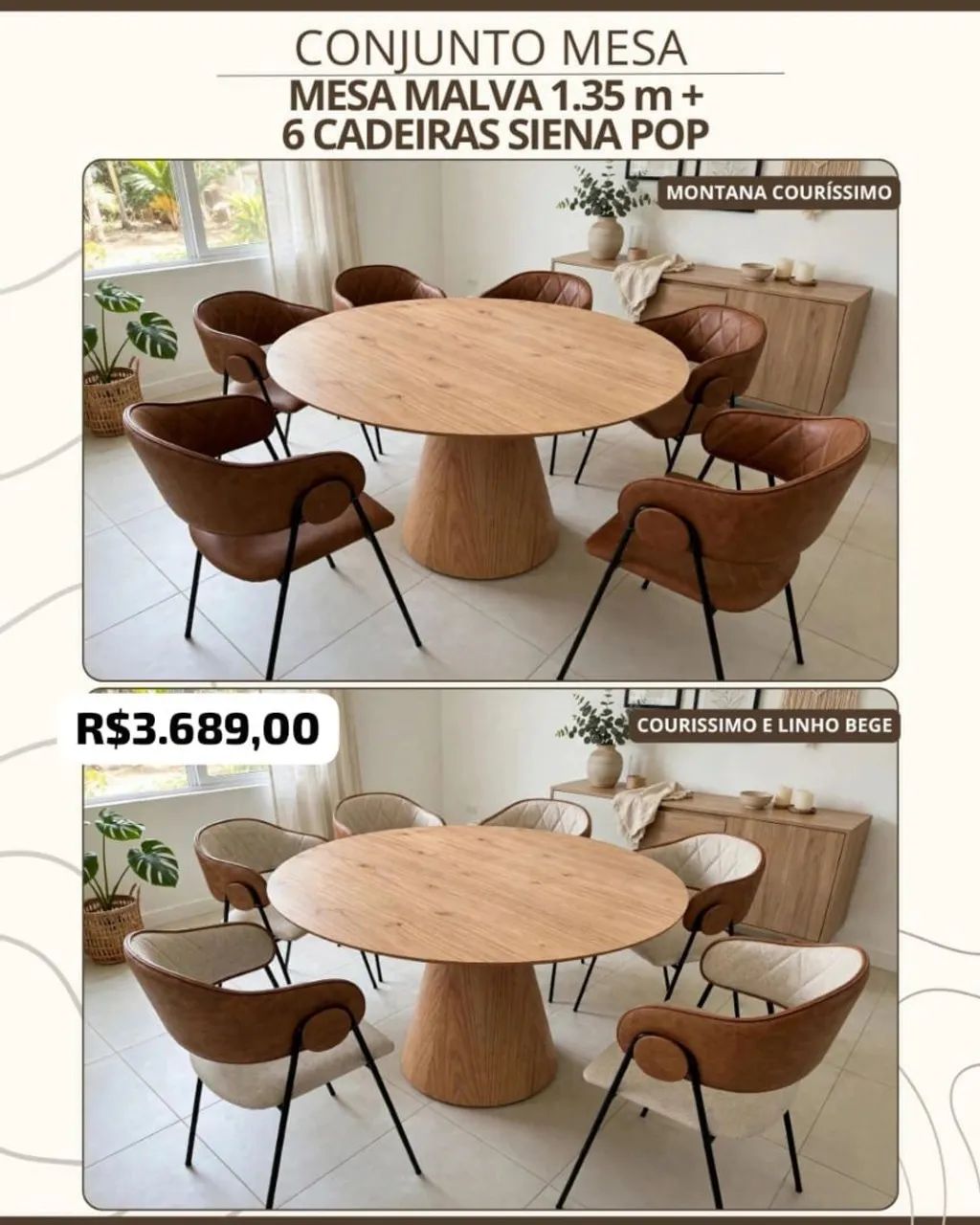 Mesa de Jantar Malva 6 cadeiras - Foto 2