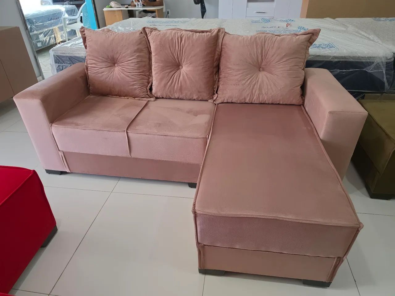 Sofá 2L C/chaise novo - Foto 2